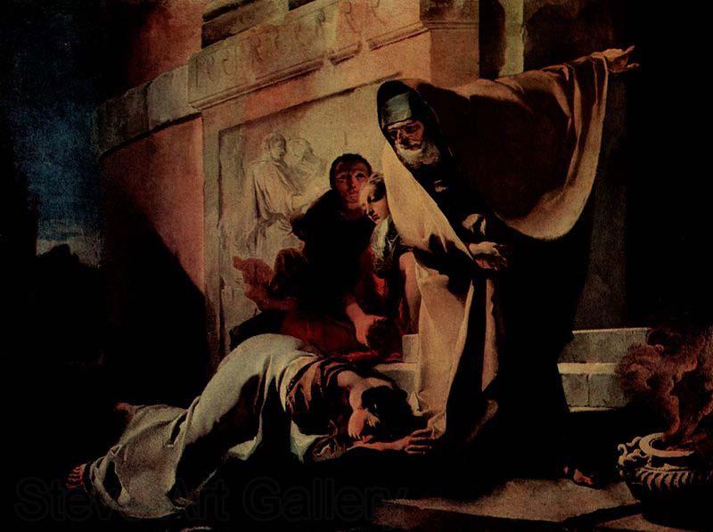 Giovanni Battista Tiepolo Die Verstobung der Hagar Norge oil painting art